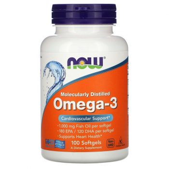 Omega-3 Now Foods очищенная на молекулярном уровне, 1000мг, 100 мягких капс