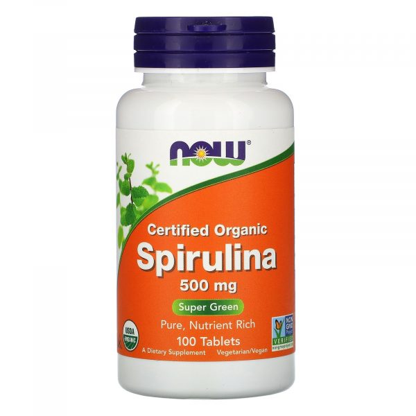 Спирулина Spirulina Now Foods (organic) 500 мг, 100 табл.