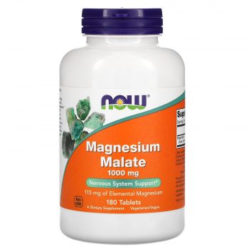 Малат Магния (Magnesium Malate) NOW Foods 1000 мг, 180 таб