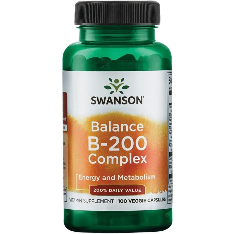 Комплекс витамина B / Balance B-200 Complex от Swanson, 100 вег. капс.