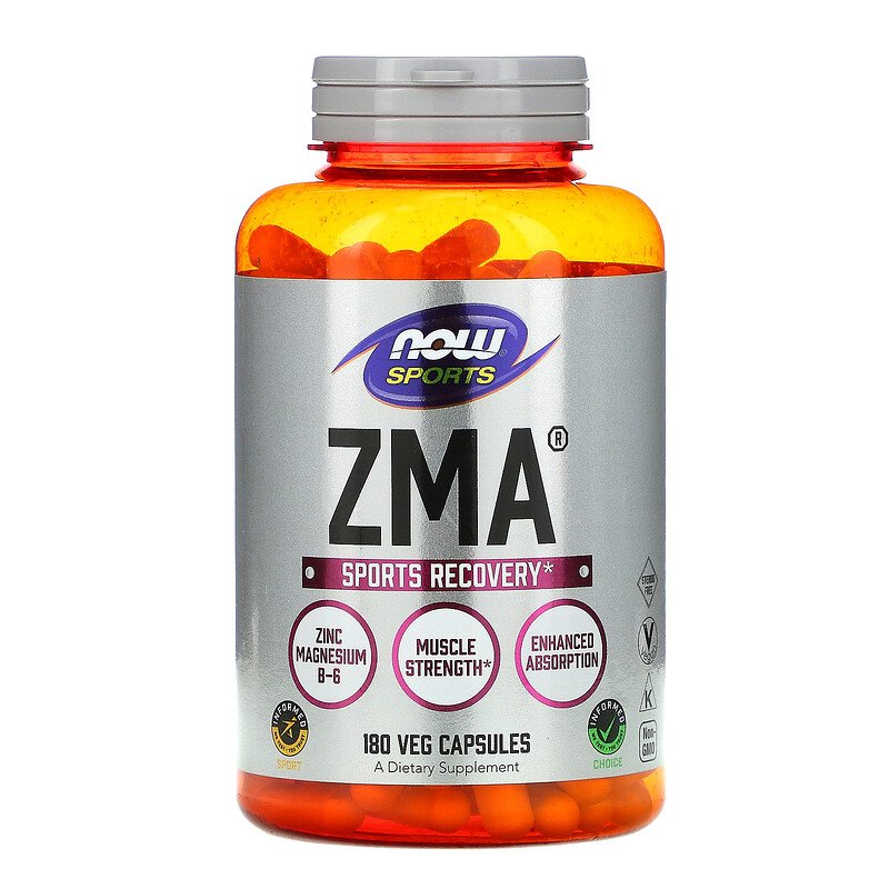 ЗМА (ZMA) от Now Foods, восстановление после физической активности,180 капсул