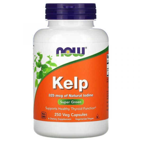 Йод (kelp) Now Foods, 325 мкг, 250 раст. капсул
