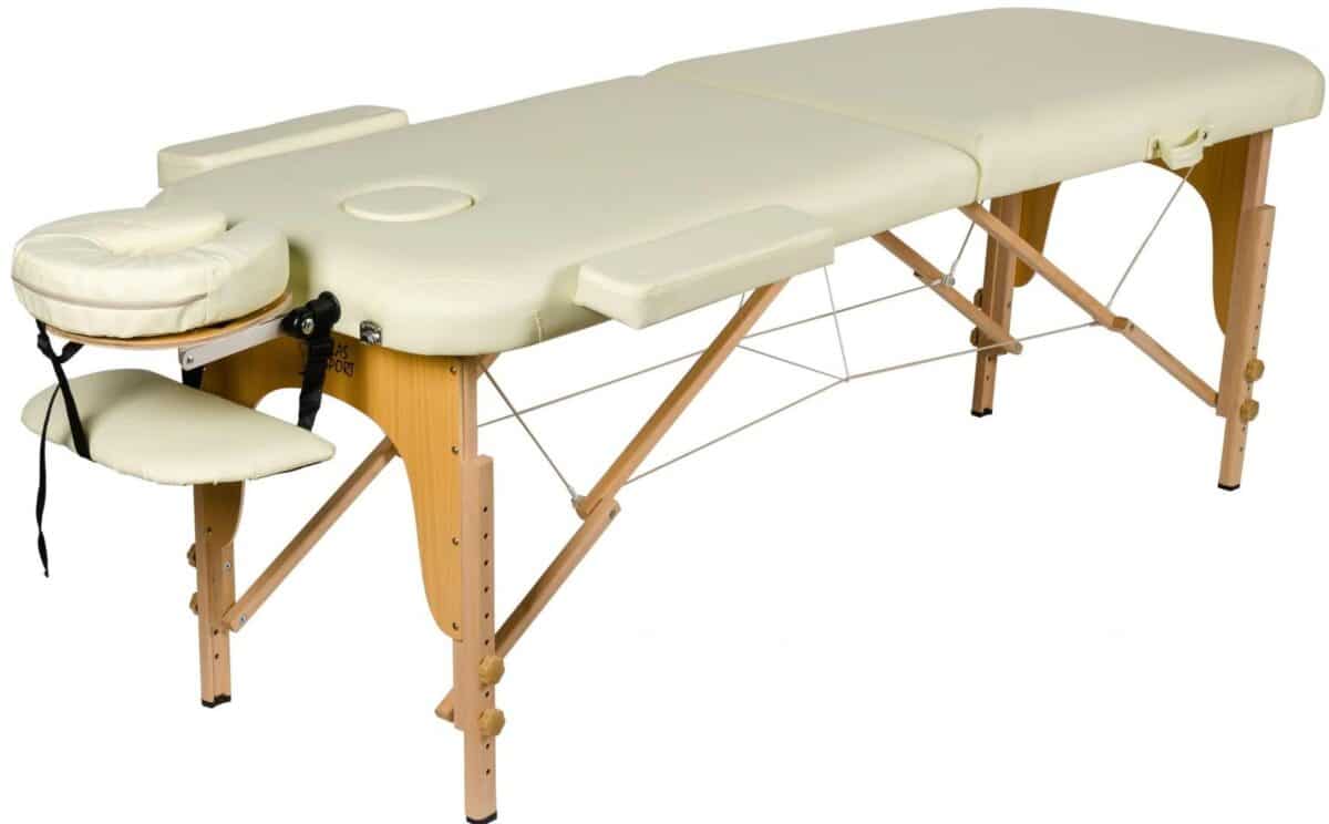 Массажный стол Atlas Sport складной 2-с 60 см деревянный + сумка в подарок (бежевый) 1