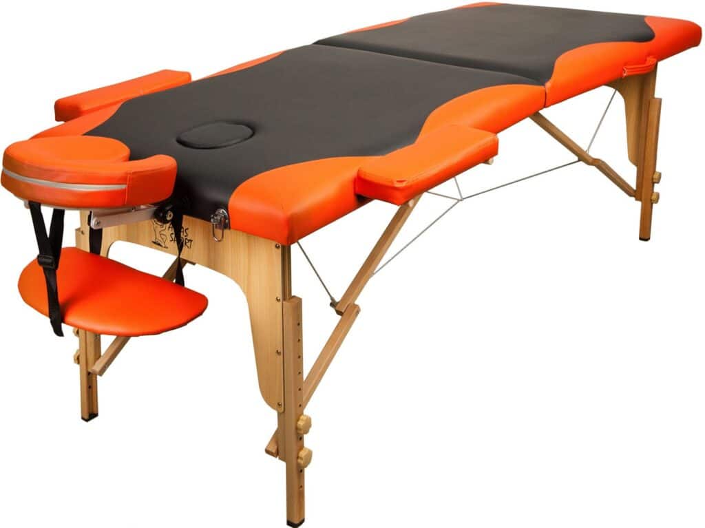 Массажный стол Atlas Sport складной 2-с 60 см деревянный + сумка в подарок (бежевый) 54